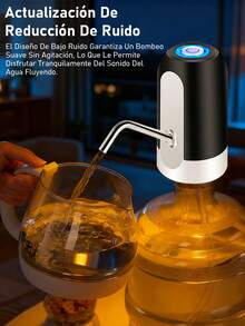 Bebedero eléctrico, bomba de agua recargable para bebederos portátil con interruptor de botella apto para botellas universales de 2 a 5 galones, ideal para el hogar, oficina, viajes, camping. Artefacto mágico de aspiración de agua embotellada con bomba recargable, bebedero, bomba de aspiración, bebedero eléctrico de 5 galones, interruptor portátil recargable por USB. - Negro - Ver 5