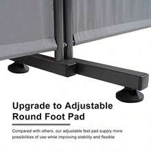 Room Divider 6FT Folding Privacy Screens 4 Panel Partition Room Dividers w/Freestanding Design Portable Wall Divider for Room Separtation Fabric Screen Panel for Home Office School Dorm - Panel Gris+3-Camino redondo - Ver 2