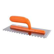 Llana Diente Cuadrado FUMETAX Acero | Peine para Cerámica, Porcelanato y Adhesivo Cementoso | Instalación de Piso y Muro - Naranja - Ver 1