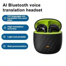 Translation Bluetooth Headset Translator Overseas Business Travel Multilingual Oral Learning Translation BT5.3 Headset - 黑色 - 查看 1