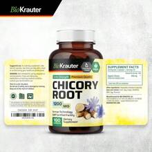 BIO KRAUTER Chicory Fiber Supplement - 1200 Mg Strength - 100 Count - Chicory Root Powder - Inulin Capsules For Digestive Support - Vegan - Flavor NameA - View 8
