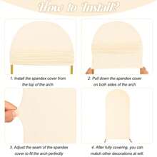 Arch Backdrop Cover Solid Colour Elastic Fabric Photography Background Wedding Supplies Beige Banners Ornaments For Weddings Anniversaries Birthdays And Parties Decoration - 米色 - 查看 5