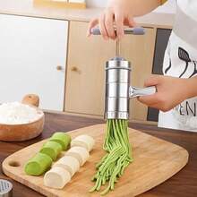 Stainless Steel Manual Pasta Machine Equipped With 5 Noodle Molds/6 Noodle Molds- Manual Crank Pasta Press, Suitable For Homemade Pasta, Pasta, And Lasagna, With Adjustable Thickness - 1 Pc - View 5