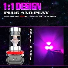 2* H11  H9 LED Bulbs Pink Purple Super Bright Fog Lights High Power - 預設 - 查看 2