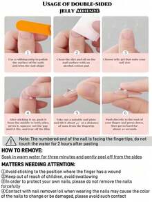 10 Pcs Of Pure Handmade Y2k Press-On Almond Nails, French Tip, Short Nails, Blue Nails, Pink Nails, Handmade Pink Carvings, White Nails Are Fresh And Sweet, Suitable For Women, Girls Home, Festivals, Birthday Gifts And Other Occasions Press-On Nails, Reusable 3D Full Cover Press-On Short Nails - Multicolor - View 6