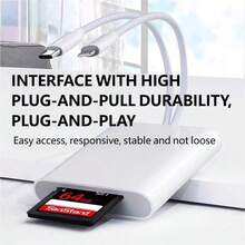 huaxunyuan Đầu đọc thẻ đa năng 2 trong 1, bộ chuyển đổi SD. Thích hợp cho điện thoại thông minh/máy tính/máy ảnh/máy tính bảng. Giao diện Type-C/Lightning 2 trong 1. Cắm là dùng ngay, tốc độ đọc nhanh, hiệu quả công việc cao. - trắng - Xem 2