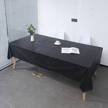 1 Stück schwarze Einweg-Kunststofftischdecke, Geburtstags- und Hochzeitstafel Dekoration, rechteckige Einweg-Tischdecke, wasserdicht und ölfest, ohne Waschen