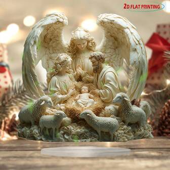 Bohemian Nativity Scene Acrylic Set | Unique Wordless Christmas Gift For Home & Office Decor | Porch, Room & Tabletop Centerpiece