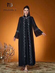 Mgiacy-Pop、新品、开衫、长袖、钻石压花技术、长衬衫（不含内衬） - 黑色 - 查看 1