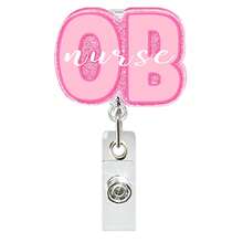1pc Pink ER Nurse Doctor Rotating ID Badge Reel, Holiday Gift, Retractable Badge Holder - Multicolor - View 9