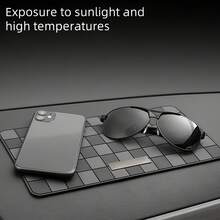 1件装多色格子图案多功能硅胶汽车防滑垫，耐热防滑收纳垫，采用高弹性和柔软的硅胶材质，质地光滑