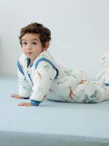 Túi ngủ dày dặn ấm áp cho trẻ sơ sinh mùa thu đông Unisex In họa tiết có thể tháo rời tay áo Túi ngủ liền quần - rừng - Xem 5