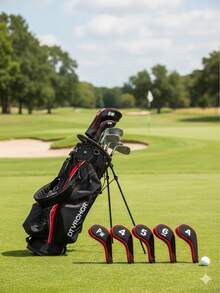 1pc Fashionable Numbered Print Golf Club Head Cover With Zipper, Golf Club Head Guard, Golf Accessories, Golf Club Cover, Head Guard - Multicolor - View 2