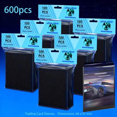 600 كم من أكياس بطاقات MTG ذات الظهر المطفي، أكياس بطاقات قياسية الحجم لحماية بطاقات الألعاب الرياضية كالكرة القدم والبيسبول، بمقاس 66 * 91 مم، حافظات صور، هذه الحافظات مناسبة لبطاقات البيسبول والألعاب الرياضية والألعاب والبطاقات التجارية وبطاقات MTG لحمايتها من التلف والبلى