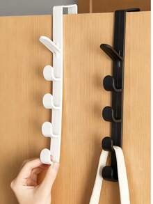 2pcs 5 Layers Over The Door Hook Organizer Rack Hanger Backpack Handbag Door Hook,Easy Install Door Hanging Hooks Bedroom Door Hanger Clothes Hanging Rack, Over The Door Plastic Home Storage Clothes Hanging Rack