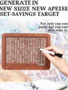 [省钱计划] 安全木制存钱罐，带数字货币计数器 - 不防水现金保险库，用于财务目标和硬币存储，挑战木制存钱罐，带密码锁和数字显示顶部 - 现金、储蓄目标系统 - 彩色 - 查看 9