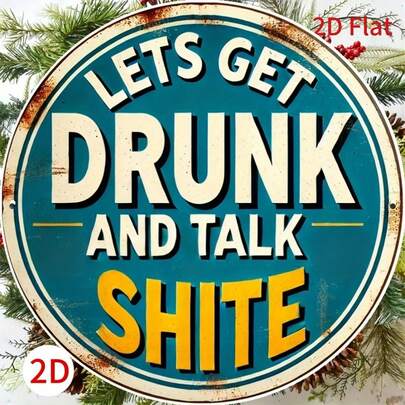 1 tấm gỗ trang trí tường chủ đề quán bar cổ điển 2D 8 inch - Biển hiệu chống thấm nước, tấm biển vui nhộn cổ điển, thích hợp cho đường phố/sân/trung tâm thương mại/gara/quán cà phê/nhà/quán bar/câu lạc bộ/bếp/phòng ăn/hang động của đàn ông/phòng tắm/phòng ngủ/vườn nông trại, kèm khẩu hiệu hài hước. Thích hợp để trang trí Giáng sinh cho quán bar/nhà hàng/phòng giải trí, lỗ khoan sẵn như trong bảng kích thước