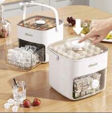 48-Cube Portable Ice Maker With Dual Layer Design & Ice Tongs - White - View 5