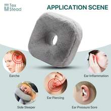 1pc Decorable Ear Piercing Pillow For Side Sleepers, Pillow With An Ear Hole For CNH , O-Shaped Side Sleeping Pillow, Ear Guard Pillow