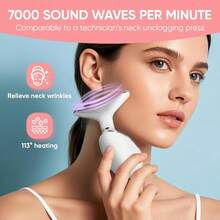 Belovedone Neck & Face Massager, Neck Beauty Device, 3 Intensity Levels & Constant Temperature Massage & 3 Color Modes Neck & Face Beauty Device, Reduces Fine Lines & Lifts Sagging Skin, Heating Vibration Skin Rejuvenation Lifting Beauty Instrument, Suitable For Home Facial Care Machine - White - View 8