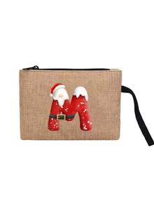 Linen Tote Bag, Including A Printed Initials A-Z Tote Bag And A Printed Small Bag, Letters, Flowers, Christmas Gift, Mother'S Day Gift, Personalized Gift Package, Yellow Linen BlackTote Bag With Black Buckle, Combination Of Small And Large Bags, Suitable For Weddings, Birthdays, Beaches, Holidays - Multicolor - View 25