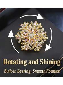 Luxuriöse drehbare Schneeflocken-Brosche, Anzugaufnäher Accessoire