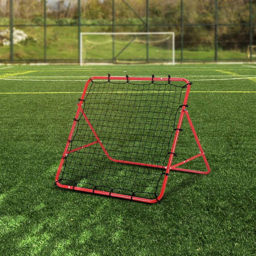 Red de rebote de fútbol , Kick-Back de 99 x 99 cm, portátil, ideal para entrenamiento de fútbol, red de portería completa, material y accesorios para niños, adolescentes y todas las edades, fácil de instalar y almacenar. - Negro - Ver 1