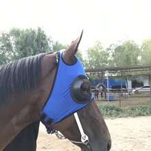 Horse Fly Mask, Breathable Mesh UV Protection Mask With Ear Covers, Adjustable Buckle, Horse Riding Training Gear