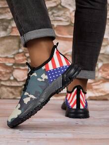 Men's Breathable Knit Casual Sports Running Shoes, Suitable For All Seasons