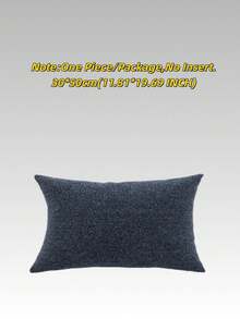 1 Piece, Navy Blue Decorative Square Pillow, Pillowcase Made Of Microfiber Short Pile Fabric, Available In A Variety Of Sizes, Pillow Core Not Included, Zipper Closure, Suitable For Holiday Parties, Sofa Cushion Covers To Match Beige Sofas, Bed Cushions, Living Rooms, Offices, Car Lumbar Cushions And As Simple Gifts.