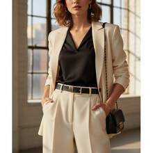 Kit 2 Women's Belt Square Gold Buckle Detailed Loop Current Fashion Winter Summer 96050K2 - Đen và trắng - Xem 2