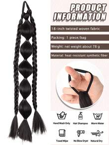 1 Pc Lantern Bubble Ponytail Rubber Band Style 18 Inch Sweet And Cool Bubble Ponytail Synthetic Heat-Resistant Fiber Wig Suitable For Girls Daily Holiday Wear - Multicolor - View 7