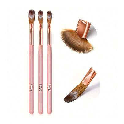 3 piezas de brochas de uñas acrílicas color rosa - Tamaño 8/10/14, brochas de Kolinsky para aplicación de acrílico, ideales para extensión de uñas y tallado 3D, inodoras, regalo, viaje, cita