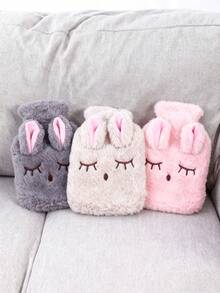 可拆卸毛绒热水袋加热器，毛绒睡眠兔形暖手器，热水袋，软套 - 经典热水袋，热填充热水袋，可重复使用，可再填充，适用于女性痛经和局部感冒缓解，女性情人节礼物生日男朋友女朋友 - 彩色 - 查看 3