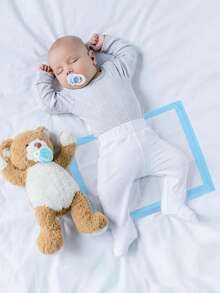 50片一次性透气防漏吸水婴儿尿布垫，可折叠便携，适合外出妈妈 - 彩色 - 查看 2