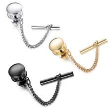 Sanfenly Tie Clips For Men - Black, Blue, Gold, Silver Tie Bars With Chain Set - Valentine's Day, Father's Day