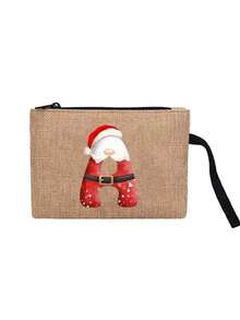 Linen Tote Bag, Including A Printed Initials A-Z Tote Bag And A Printed Small Bag, Letters, Flowers, Christmas Gift, Mother'S Day Gift, Personalized Gift Package, Yellow Linen BlackTote Bag With Black Buckle, Combination Of Small And Large Bags, Suitable For Weddings, Birthdays, Beaches, Holidays - Multicolor - View 14