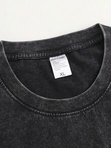 [Envío desde México]Camiseta unisex de alta calidad, patrón personalizado exclusivo impreso, 230g de algodón 100%, look desgastado retro, adecuada para estilo callejero, ropa casual callejera, camiseta para estudiantes & entusiastas del anime, camiseta masculina, regalo para Día de los Muertos, Navidad, Año Nuevo & cumpleaños, tallas S-3XL en stock - Negro - Ver 2