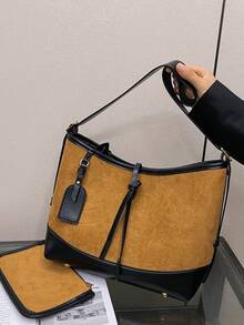 2025 Nuova borsa vintage opaca, borsa a spalla/sotto braccio da pendolare alla moda, borsa a tracolla di grande capacità