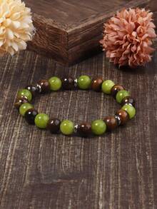 8mm Peridot & Tiger Eye Wealth Bracelet For Women Men, Attract Abundance & Prosperity, Opportunities, Good Fortune Healing Yoga Meditation Jewelry For Women