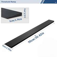 1 件 90 厘米/35.43 英寸门槛坡道，适用于门口，门槛坡道，自粘式坡道，过渡带减速器，可调节和切割，适用于扫地机轮椅滑板车减速器坡道