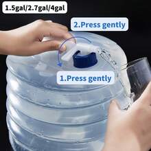 [Portable Folding Water Bucket] Large Capacity 4gal/2.7gal/1.5gal Portable Folding Water Bucket With Tap| Collapsible PE Food- Leakproof Design For RV Camping, Outdoor, Car, Bathroom Storage, Hydration, Compact, Durable, Lightweight, Foldable Bucket For Hikers, Campers