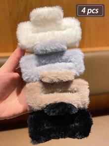 4 piezas Pinzas para el cabello de mujer de estilo minimalista y multicolor, accesorios de cabello versátiles y elegantes, adecuados para uso diario casual, accesorios de cabello de mujer, accesorios de otoño, útiles escolares, accesorios de cabello de otoño/invierno - Multicolor - Ver 2