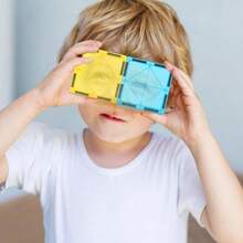 Children's Magnetic Building Blocks Toy Set, Includes Castle Cards, Castle Windows, Large Magnetic Tiles, Portable Carrying Case, Creative Construction Toy, Suitable For Children's Festivals, Birthdays, Halloween, Christmas, Holiday Gifts