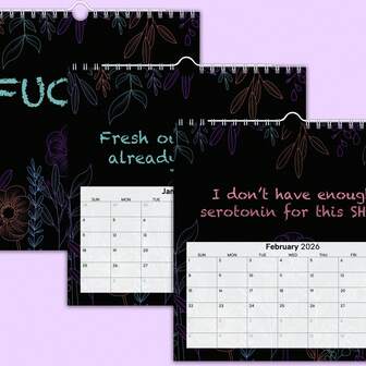 1pc 2026 Inspirational Wall Calendar, Creative Sarcastic Quotes Decor Monthly Planner, Motivational New Goals Tracking Schedule, Calendar Diary, Suitable As Christmas Or New Year Gift For Family, Friends, Colleagues