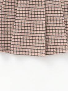 Balabala Girls' Short Skirt, Girls' Plaid Pleated Skirt, Autumn And Winter Wool Skirt - Brown Tone - View 4