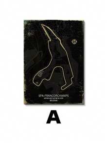 1pc Nurburgring Race Track Map Design Area Rug, Rectangle Polyester Knit Fabric Carpet, Fade Resistant Bedroom And Living Room Decor, Indoor Use