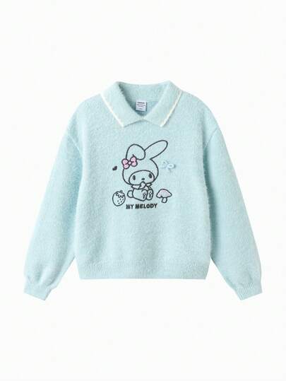 Balabala Hello Kitty Girls Knit Sweater, 2025 Winter, Cozy Cute Pullover