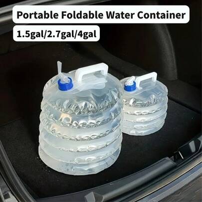 [Portable Folding Water Bucket] Large Capacity 4gal/2.7gal/1.5gal Portable Folding Water Bucket With Tap| Collapsible PE Food- Leakproof Design For RV Camping, Outdoor, Car, Bathroom Storage, Hydration, Compact, Durable, Lightweight, Foldable Bucket For Hikers, Campers