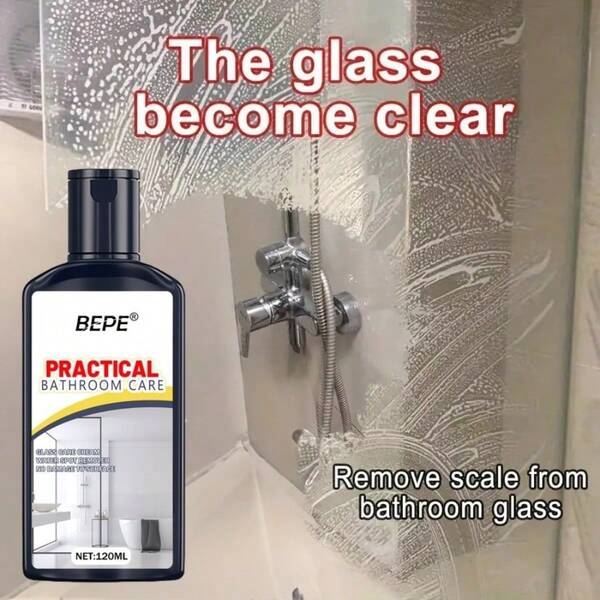 Pâte à polir pour verre de salle de bain - Puissant détachant pour les taches d'eau dure et détartrant pour les portes de douche, les carrelages et l'acier inoxydable, laissant votre salle de bain avec un éclat étincelant